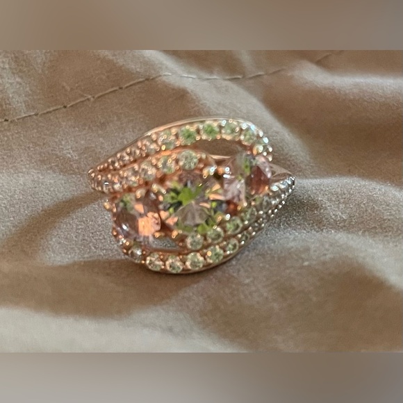 Jewelry - New in Box! Rose Gold Sterling Silver Ring with CZ & Morganite